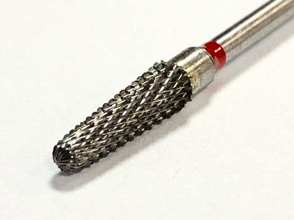 Фреза твердосплавная Конус 4 мм мелкая насечка (красная) Major с куполообразным концом 200140040