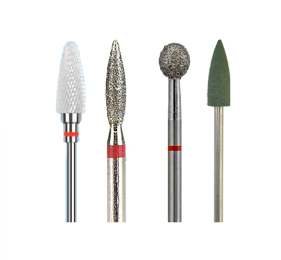 Набор фрез для аппаратного маникюра 4 штук красные