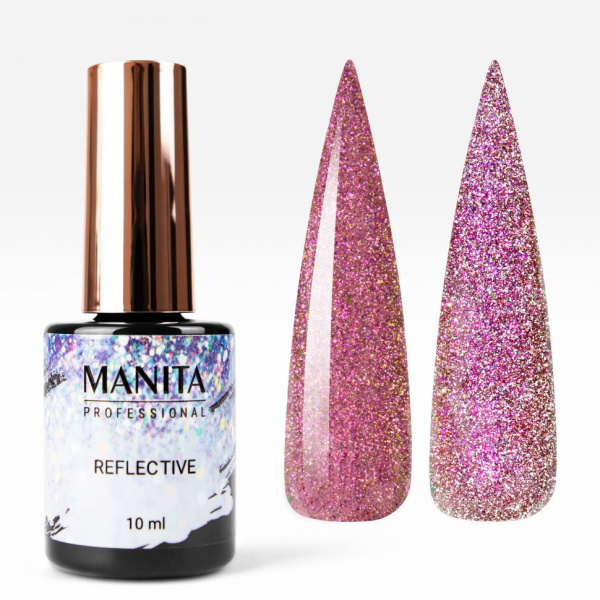 Гель лак MANITA MULTICHROME REFLECTIVE №01 светоотражающий с хлопьями юки 10 мл