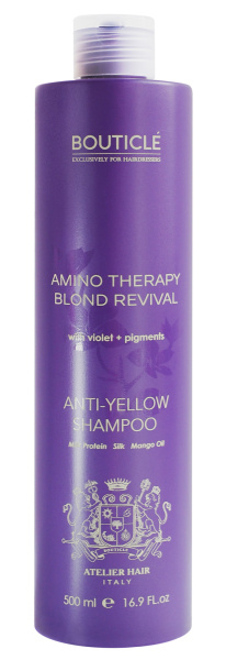 Шампунь с анти-желтым эффект.для осветлен.и седых волос AntiYellow Shampoo 500 мл Boutice
 Bouticle