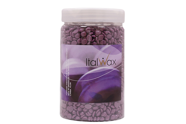 Воск горячий пленочный в гранулах Слива 500 гр. в банке ITALWAX  