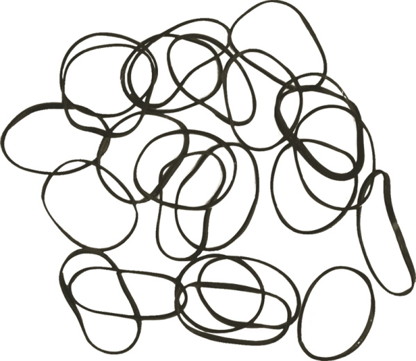 Резинки силиконовые DEWAL черные маленькие RES036 100шт