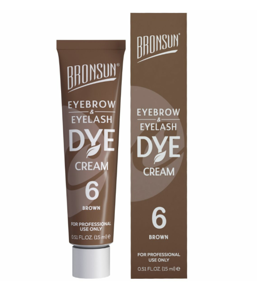 Крем-краска для ресниц и бровей, цвет коричневый #6 BRONSUN 15 мл.