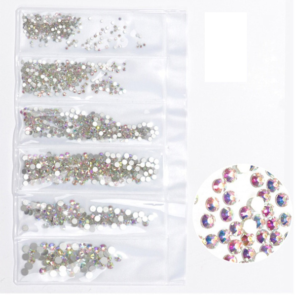 Стразы кристалл голография микс размеров SS2/3/4/5/8 1440 шт