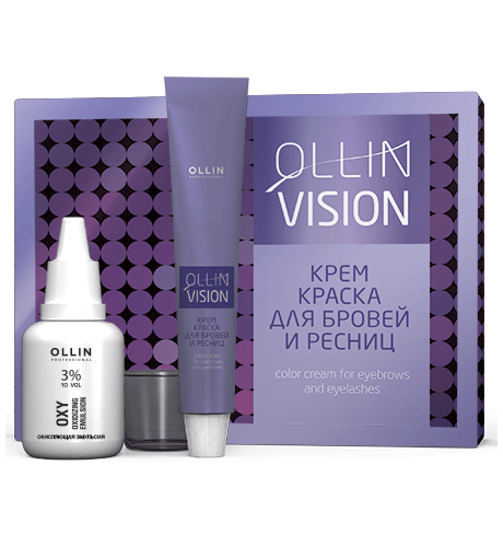 Крем-краска для бровей и ресниц (набор) graphite (графит) OLLIN VISION