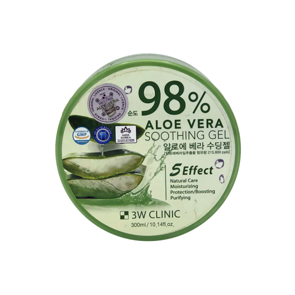 Универсальный увлажняющий гель с алоэ вера 3W CLINIC 98% Aloe Vera Soothing Gel 300 мл