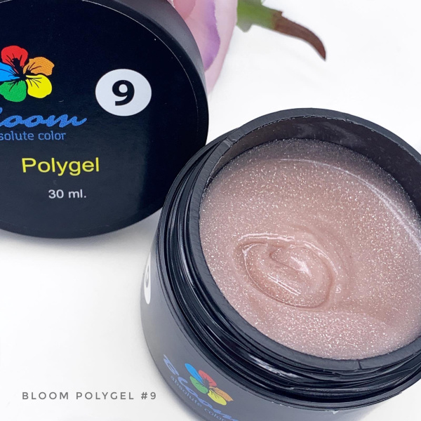 Полигель №9 искрящийся светло-розовый 30 мл Bloom 