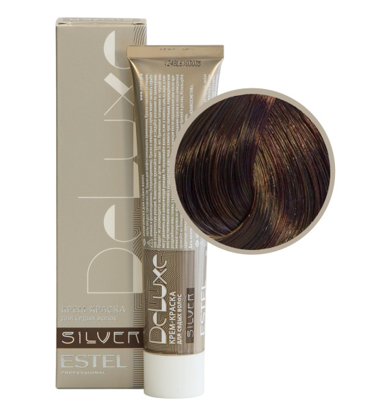 Крем-краска DeLuxe Silver 5/75 светлый шатен коричнево-красный 