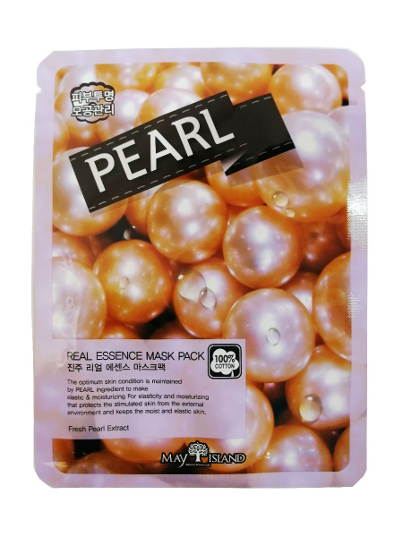 Тканевая маска для лица Real Essence Mask Pack Pearl 25мл May Island 