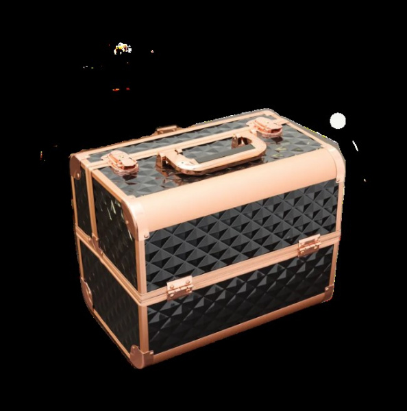 Бьюти кейс для инструментов пластик "Ромб" черный