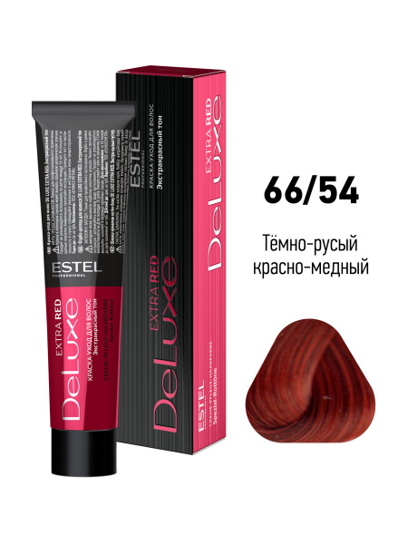 Краска-уход для волос Extra Red Estel Deluxe NLR66/54 темно русый красно медный