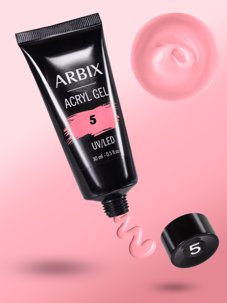 Акрил-гель Acryl Gel №5 для наращивания ногтей 30ml Arbix