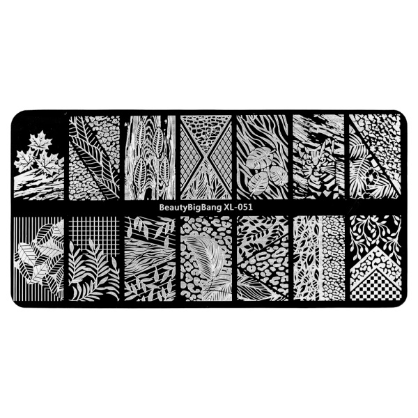 Пластина для стемпинга металлическая, 6x12см (143 BeautyBigBang XL-051 )