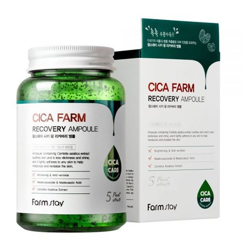 Сыворотка ампульная с центеллой азиатской - Cica farm recovery ampoule 250 мл FarmStay 