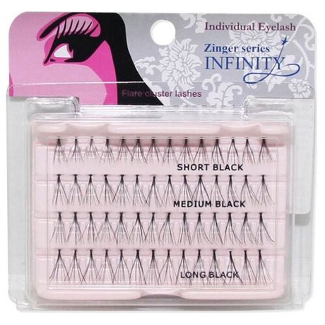 Пучки ресниц черные MIX Infinity с узелками