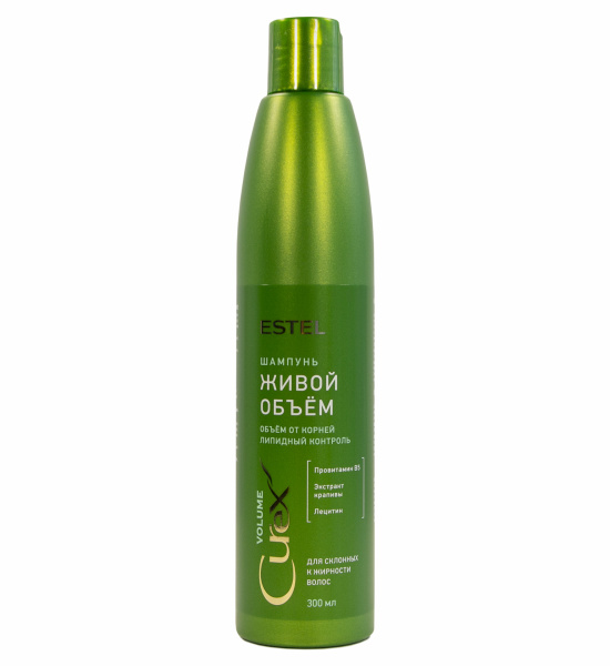 Шампунь "Живой объём" для склонных к жирности волос CUREX VOLUME 300 мл Estel  