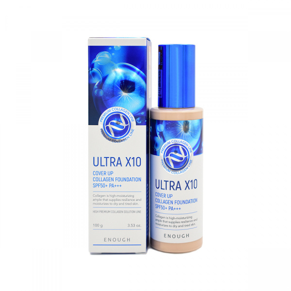Тональный  крем с коллагеном Ultra X10 Cover Up Collagen Foundation SPF50+ #13 ENOUGH