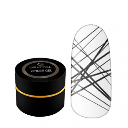 Гель-краска паутинка черная Spider Gel Black Grattol