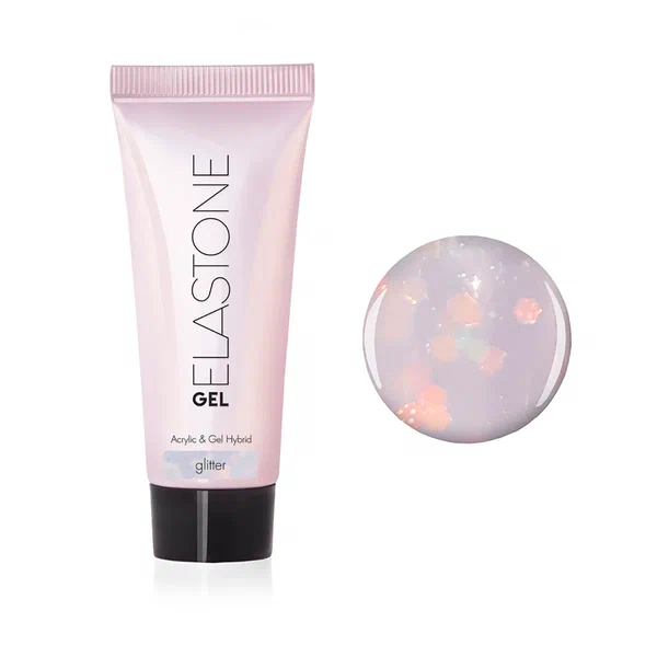 Гибрид акрила и геля №7050 для наращивания с блестками ELASTONE GEL 18 мл Runail 