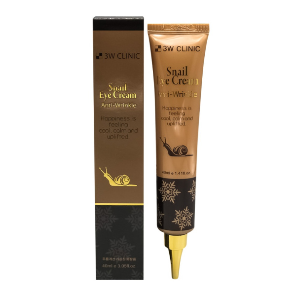 Омолаживающий крем для век с улиточным муцином Snail Eye Cream Anti-Wrincle 40 мл 3W CLINIC