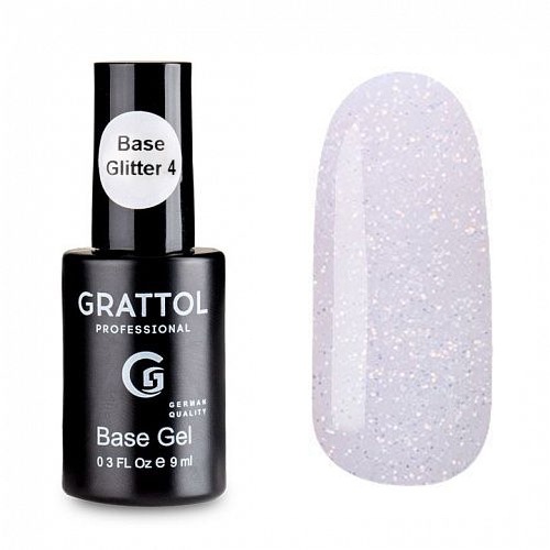 База Камуфлирующая Glitter Gel №4 Grattol 9 мл 