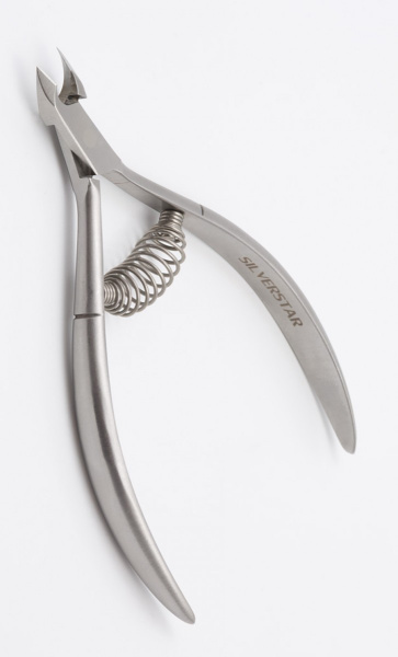 Кусачки для кутикулы Pro 12 (5мм), спиральная пружина, длиные ручки Silver Star