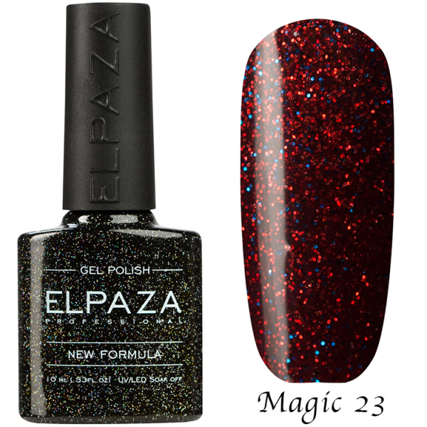 Гель-лак Magic Glitter 023 Малиновое собре 10 мл Elpaza
