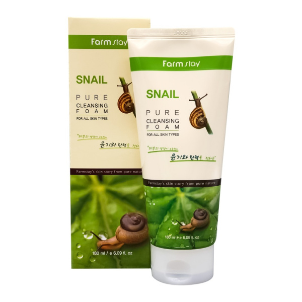 Пенка для умывания с улиточным муцином Snail Pure Cleansing Foam 180 мл FarmStay .