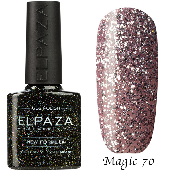 Гель-лак Magic Glitter 070 Розовый хрусталь 10 мл Elpaza