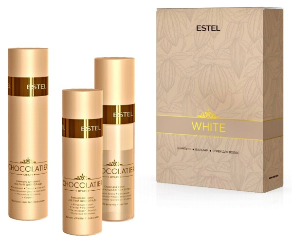 Набор CHOCOLATIER White Chocolate Bar (шампунь, бальзам, спрей) ESTEL 