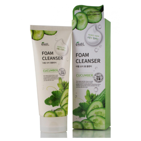 Увлажняющая освежающая пенка для умывания с экстрактом огурца Ekel Foam Cleanser Cucumber 180мл