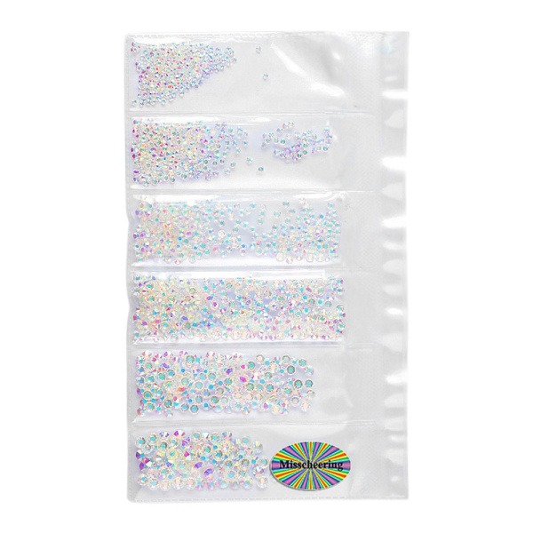 Стразы пламенные разноразмерные 3D SS4-SS16 прозрачные