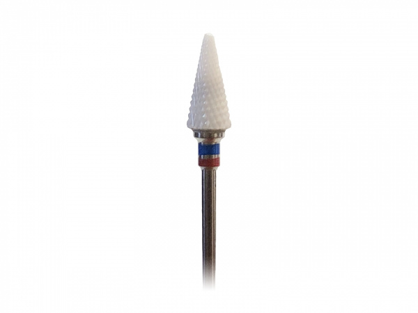 Фреза керамическая Конус острый 6 мм сине-красная