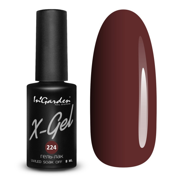 Гель-лак InGarden X-gel №224 Red Mahogany Ингарден 11 мл