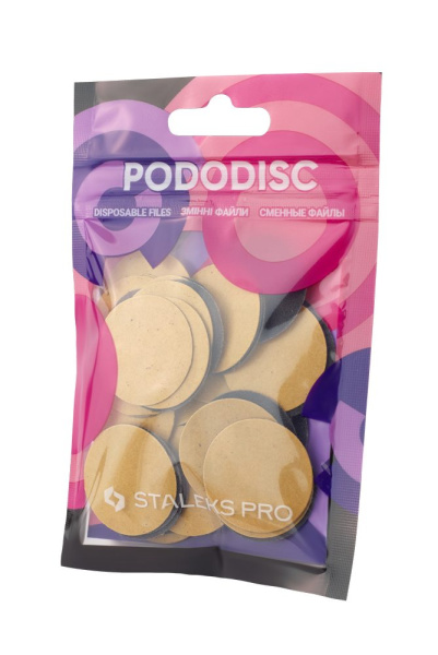 Сменные файлы для педикюрного диска PODODISC STALEKS PRO M 180 грит (50 шт)	