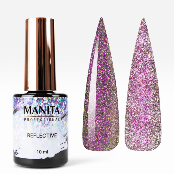 Гель лак MANITA MULTICHROME REFLECTIVE №07 светоотражающий с хлопьями юки 10 мл