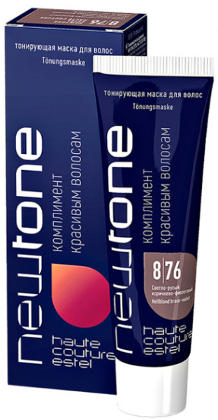 Тонирующая маска для волос 8/76 Светло-русый коричнево-фиолетовый 60 мл NEWTONE ESTEL HAUTE COUTURE 