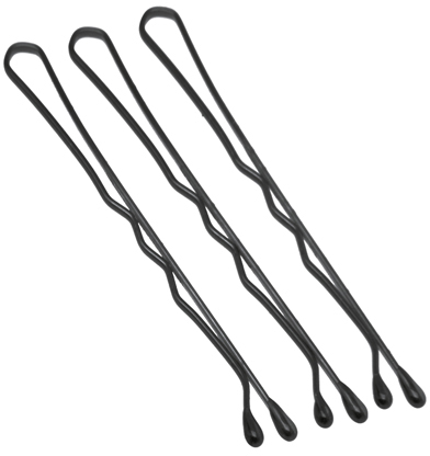 Невидимки черные волна 1.5х50мм 24шт. DEWAL