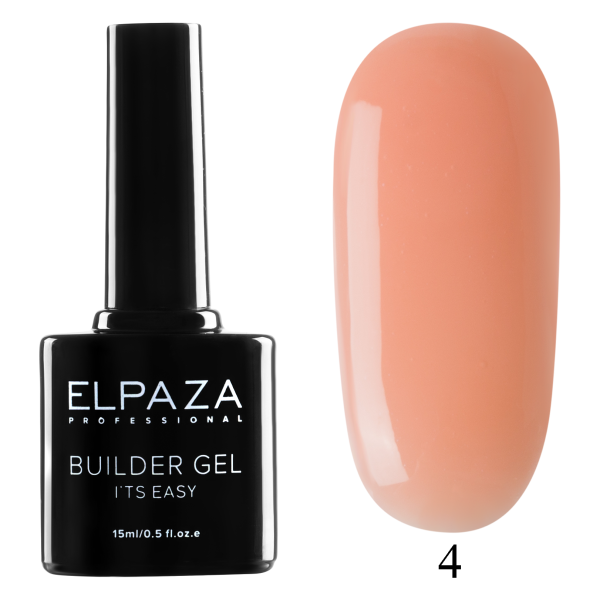 Гель для наращивания Builder Gel it’s easy № 04 бежево-персиковый 15 мл Elpaza