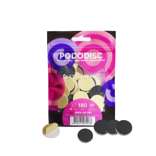 Сменные файлы для педикюрного диска PODODISC STALEKS PRO M 180 грит (50 шт) на мягкой основе