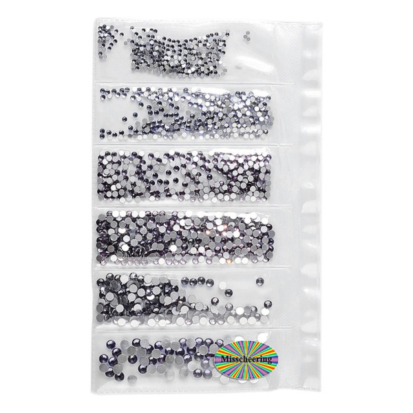 Стразы пламенные разноразмерные 3D SS4-SS16 дымчатые