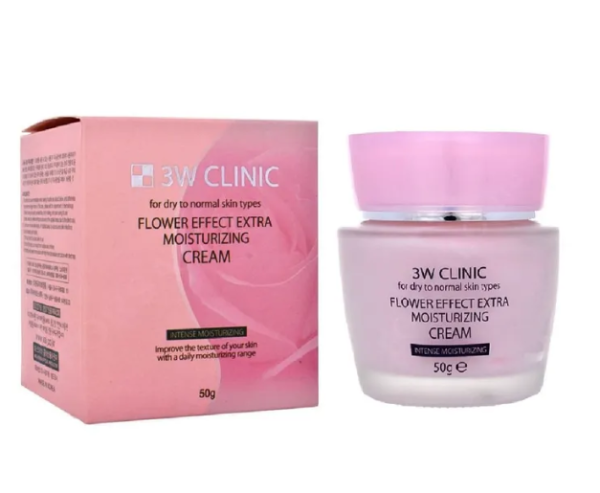 Увлажняющий крем для лица с цветочными экстрактами Flower Effect Extra Moisturizing Cream 50 гр 3W 