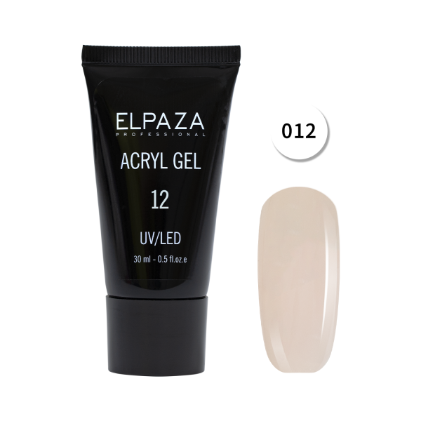 Акрил-гель Acryl Gel №12 для наращивания ногтей  30мл Elpaza