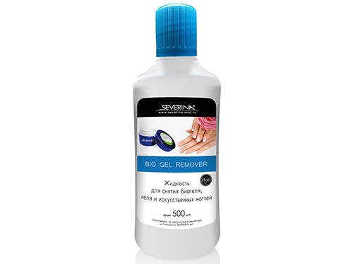 Жидкость для снятия биогеля, геля и искусственных ногтей  500 мл. Severina Professional