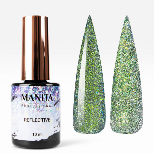 Гель лак MANITA MULTICHROME REFLECTIVE №06 светоотражающий с хлопьями юки 10 мл
