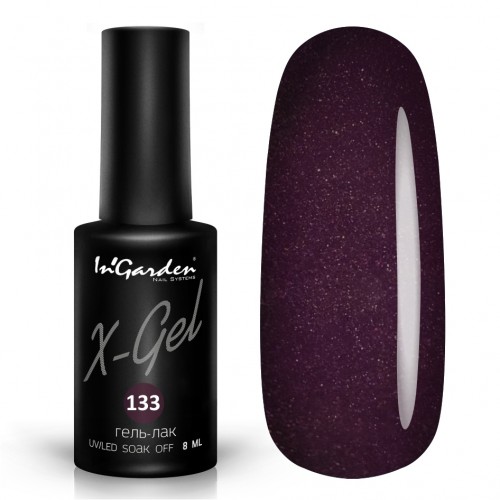 Гель-лак InGarden X-gel №133 Темный красно-пурпурный теплый