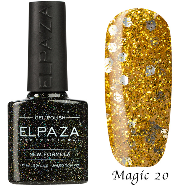 Гель-лак Magic Glitter 020 Золотая рыбка 10 мл Elpaza
