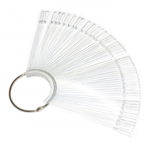 Палитра для лаков Веер прозрачная на кольце 50 шт 