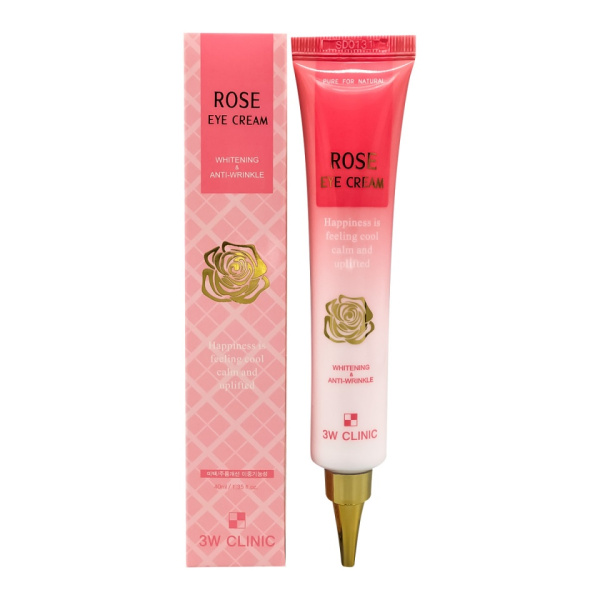 Крем для век с экстрактом розы Rose Eye Cream Whitening and Anti-Wrincle 40 мл 3W CLINIC