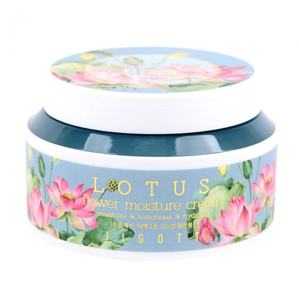 Увлажняющий крем для лица с экстрактом лотоса LOTUS FLOWER MOISTURE CREAM 194гр Jigott 